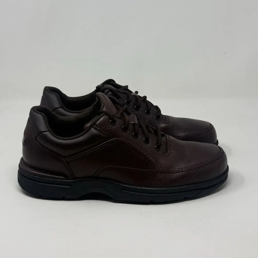 Rockport Ridgefield Eureka Walking Shoes Mens 8 M Brown Leather Casual Comfort